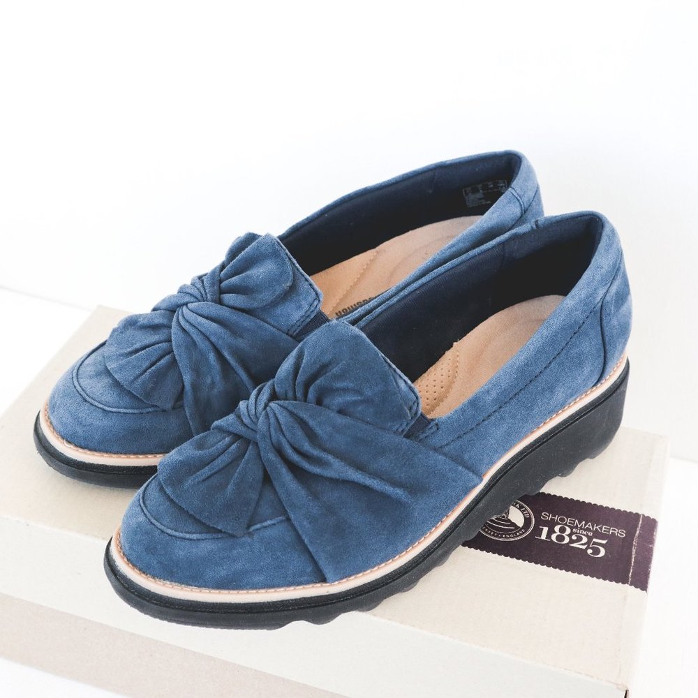 CLARKS | Platform suede loafers